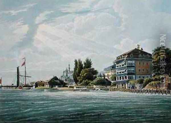 Bellevue Hotel and Pension on the Lac de Thoune Oil Painting - Wilhelm Ulrich Oppermann