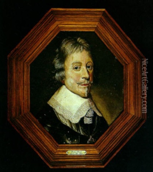 A Portrait Of A Gentleman With A Lace Collar Oil Painting - Paulus Lesire