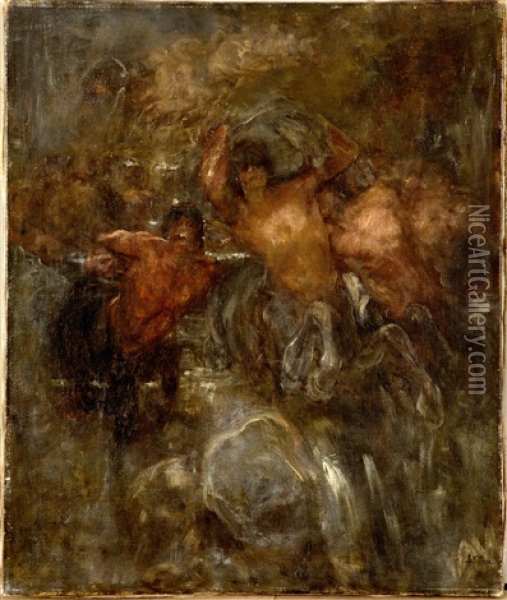 Centaurs Oil Painting - Nikolaus Gysis