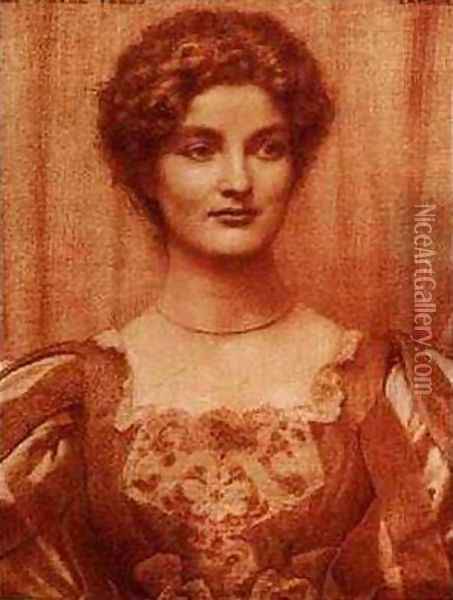 Portrait of Hilda Tebbs Oil Painting - Edward Robert Hughes R.W.S.