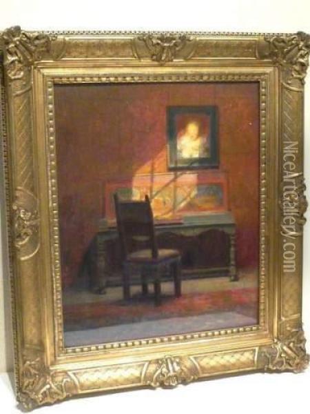 Interieur Oil Painting - Alfred Defize