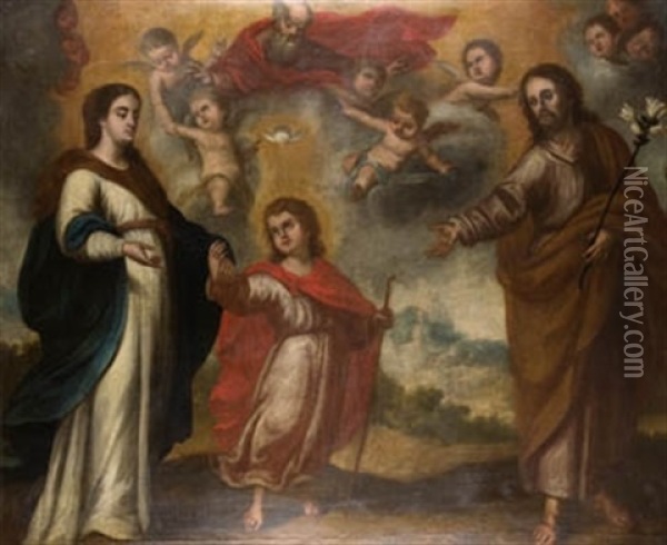 Sagrada Familia Oil Painting - Bartolome Esteban Murillo