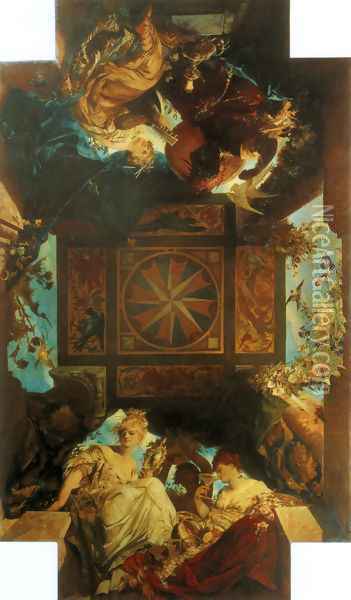 Die Vier Weltteile (The Four Corners of the World) Oil Painting - Hans Makart