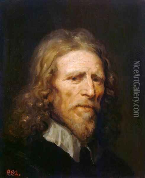 Portrait of Abraham van der Doort Oil Painting - William Dobson