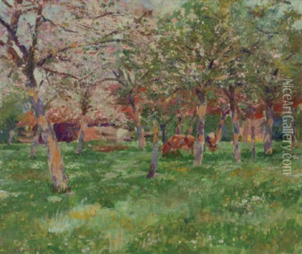 The Orchard Oil Painting - Jenny Montigny