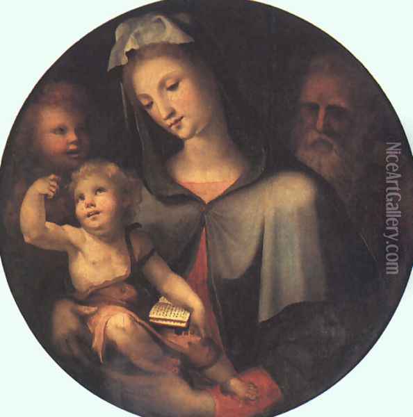 The Holy Family with Young Saint John 1530 Oil Painting - Domenico Beccafumi