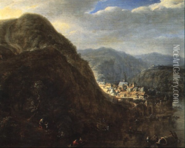 Paysage De La Valle Du Rhin Oil Painting - Herman Saftleven