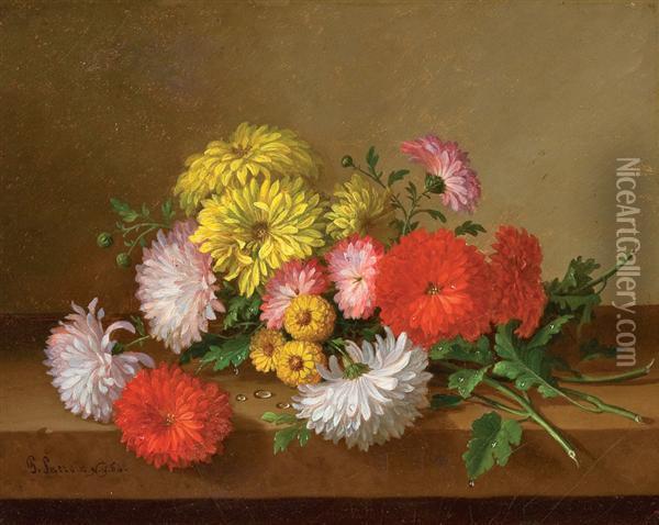 Still Life With Chrysanthemums Oil Painting - Paul Lacroix