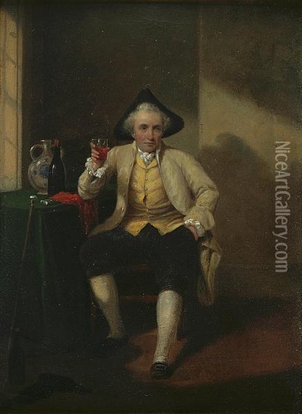 Seated Man Holding A Glass Of Port Oil Painting - John O'Brien Inman