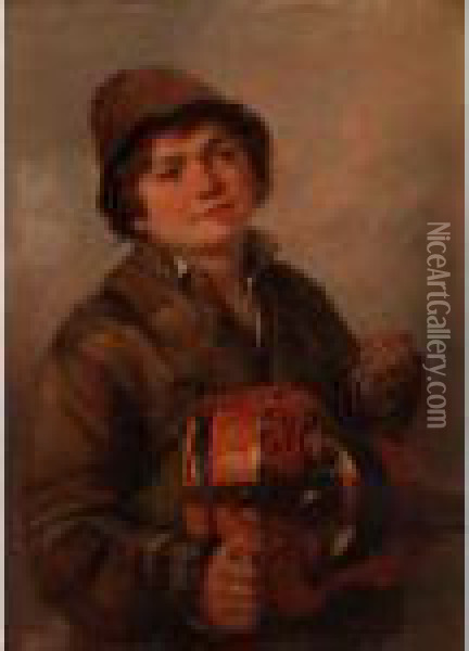 The Young Hurdy Gurdy Player Oil Painting - William Henry Hunt