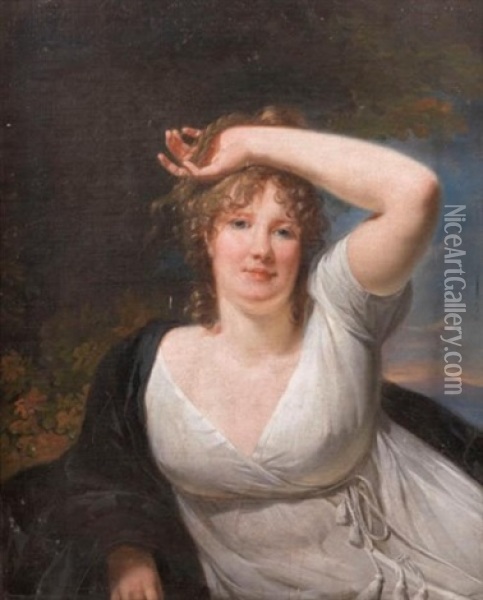 Portrait De Jeune Femme Oil Painting - Henri-Pierre Danloux