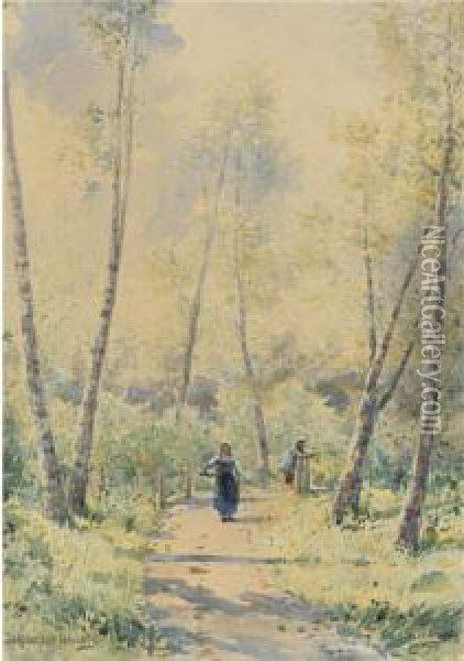 Pathway At Pokrovskoe-glebovo Oil Painting - Aleksei Petrovich Bogolyubov