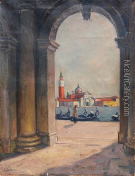 View Of Venice Oil Painting - Arnold Borisovich Lakhovsky