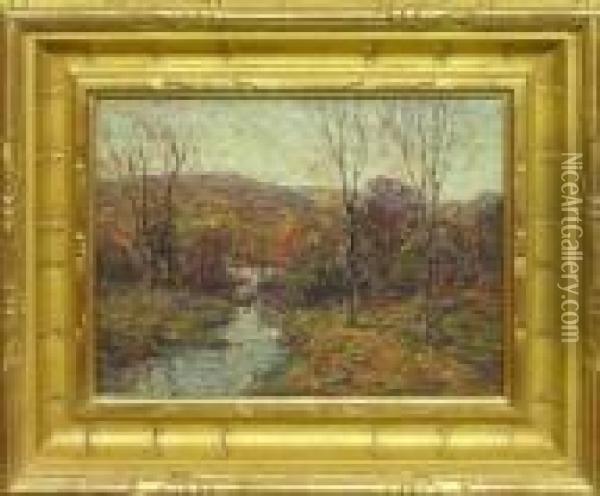 Stream Through An Autumn Landscape Oil Painting - Ernest Lawson