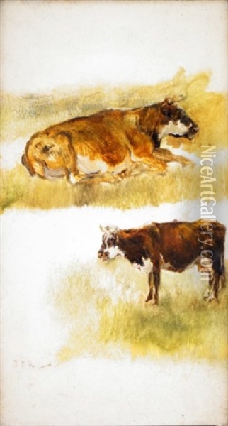 Les Vaches Oil Painting - Jean Francois Raffaelli