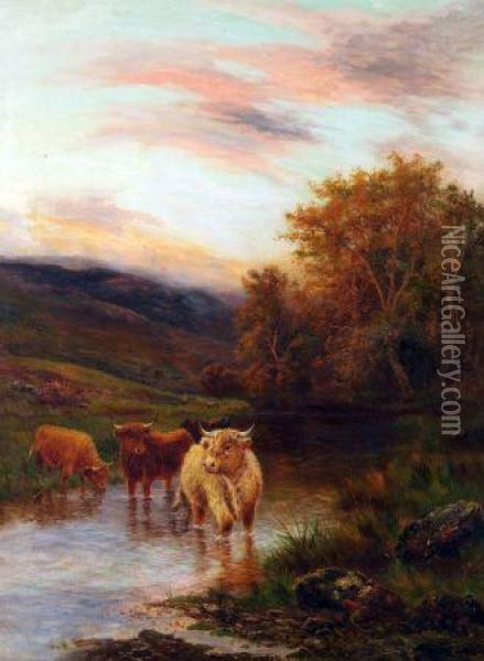 In Highlands Near Loch Lomond Oil Painting - Daniel Sherrin