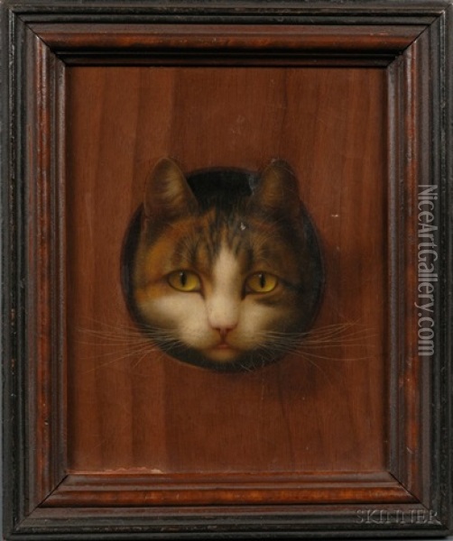 Peek-a-boo Kitty Oil Painting - James Long Scudder