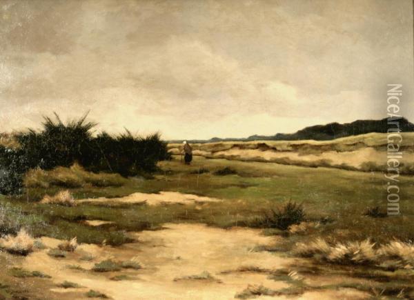 Landschap. Gesigneerd Oil Painting - Willem Gerardus Bieschel