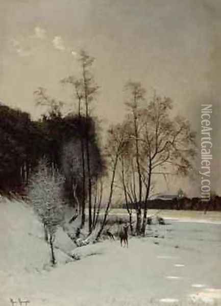 A Winter View in Posen Oil Painting - Hans Hampke
