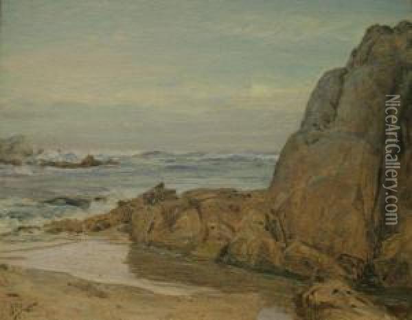 Rock Study, Monterey, California Oil Painting - Howard Russell Butler
