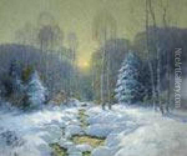 ''winter Brook'' Oil Painting - Ernest Albert
