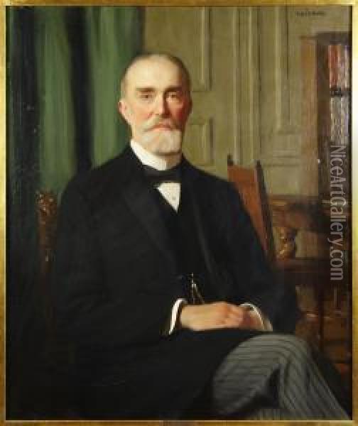 Portratt Av Riksbankschef Karl Langenskiold Oil Painting - Emil Osterman