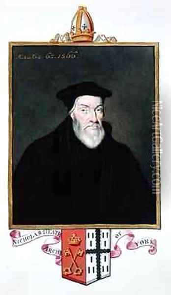 Portrait of Nicholas Heath Archbishop of York from Memoirs of the Court of Queen Elizabeth Oil Painting - Sarah Countess of Essex