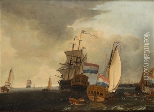 Escuadra Holandesa Navegando Oil Painting - Gerrit Pompe