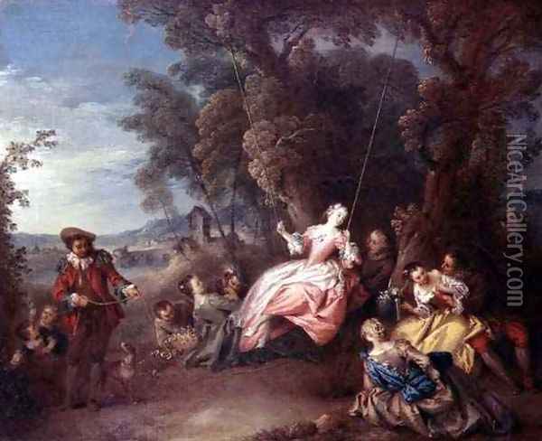 The Swing Oil Painting - Jean-Baptiste Joseph Pater