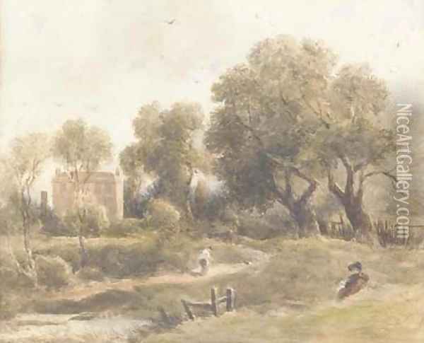 The birthplace of John Constable, East Bergholt, Suffolk Oil Painting - English School