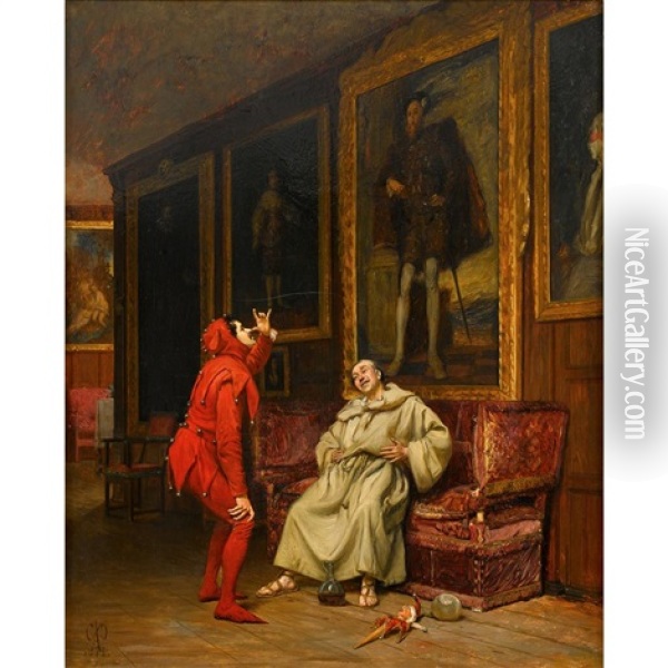 The Court Jester Oil Painting - Claude-Andrew Calthrop