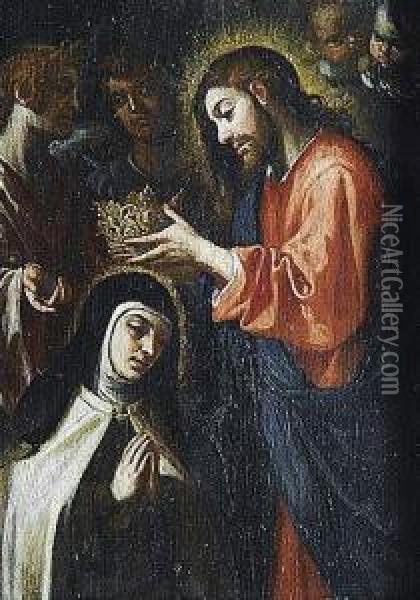 Coronacion De Santa Teresa De Jesus Oil Painting - Francisco Ribalta