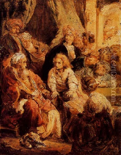 Christ Amongst The Scribes Oil Painting -  Rembrandt van Rijn