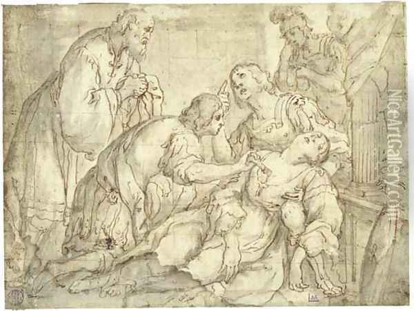 The Death of Lucretia 2 Oil Painting - Francesco Rustici