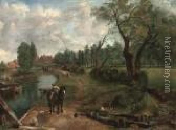 Flatford Mill Oil Painting - John Constable