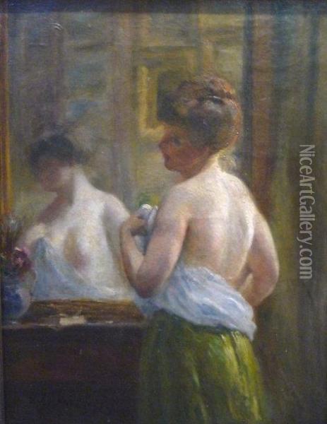 Femme A La Toilette Oil Painting - Gustave Frederic Chanet