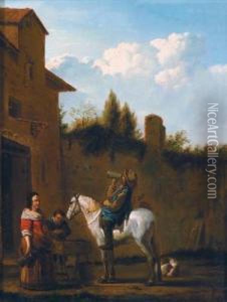 Il Bicchiere Della Staffa Oil Painting - Abraham Van Calraet