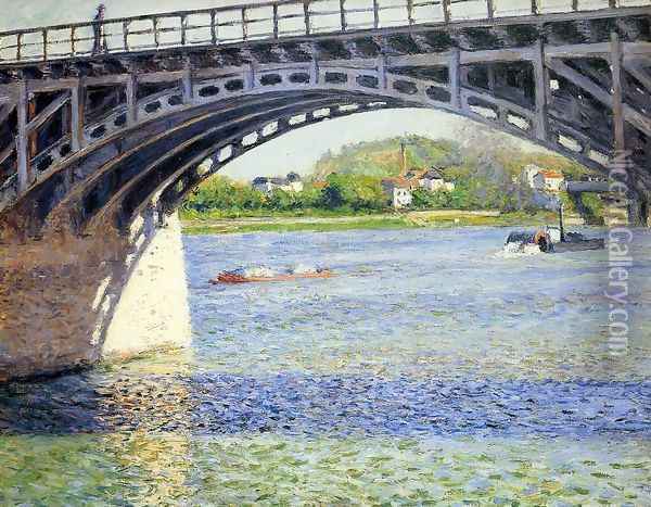 The Argenteuil Bridge And The Seine Oil Painting - Gustave Caillebotte
