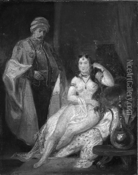 Haremsszene Oil Painting - Eugene Delacroix