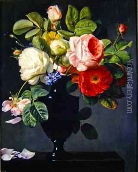 Still life with flowers 2 Oil Painting - Antoine Berjon