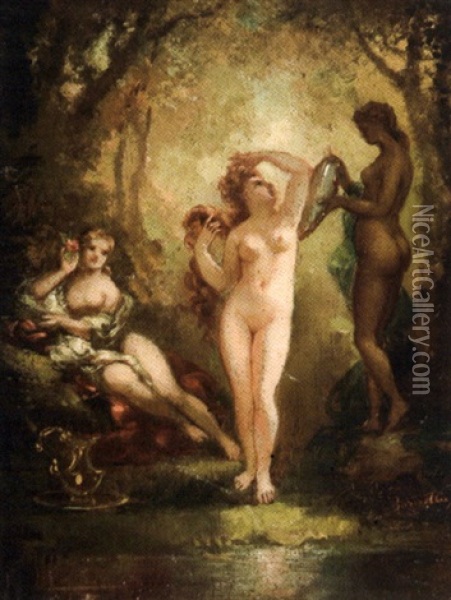 La Danse Au Harem Oil Painting - Frederic Borgella