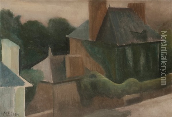 Village Oil Painting - Maurice Esmein
