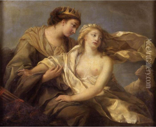 Innocence Taking Refuge In The Arms Of Justice Oil Painting - Elisabeth Vigee-Lebrun