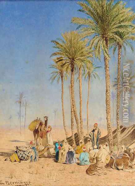 A desert encampment Oil Painting - Edmund Berninger