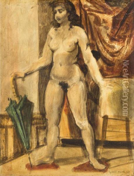 Nude Woman Oil Painting - Reginald Marsh