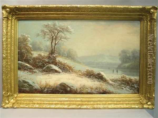 Summer Landscape (+ Winter Landscape; Pair) Oil Painting - Gunther Hartwick