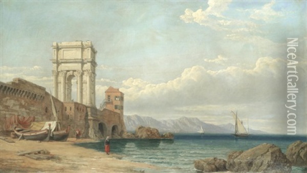 The Arch Of Trajan, Ancona Oil Painting - George Clarkson Stanfield