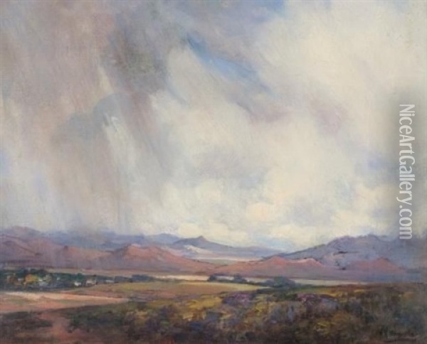 Rainy Landscape Oil Painting - Pieter Hugo Naude