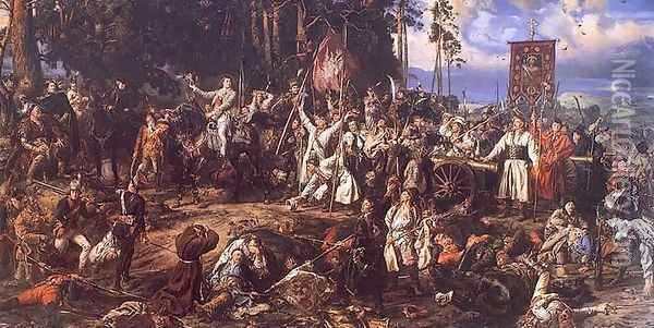 Kosciuszko at the Battle of Raclawice Oil Painting - Jan Matejko