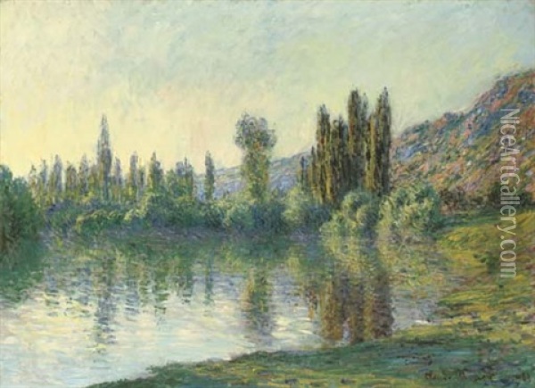 La Seine A Vetheuil Oil Painting - Claude Monet